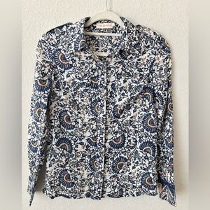 Tory Burch Bridgett Button Down cotton Top Size 4